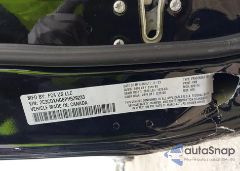 2023 Dodge Charger Gt из США, поврежденный, VIN 2C3CDXHG6PH529233